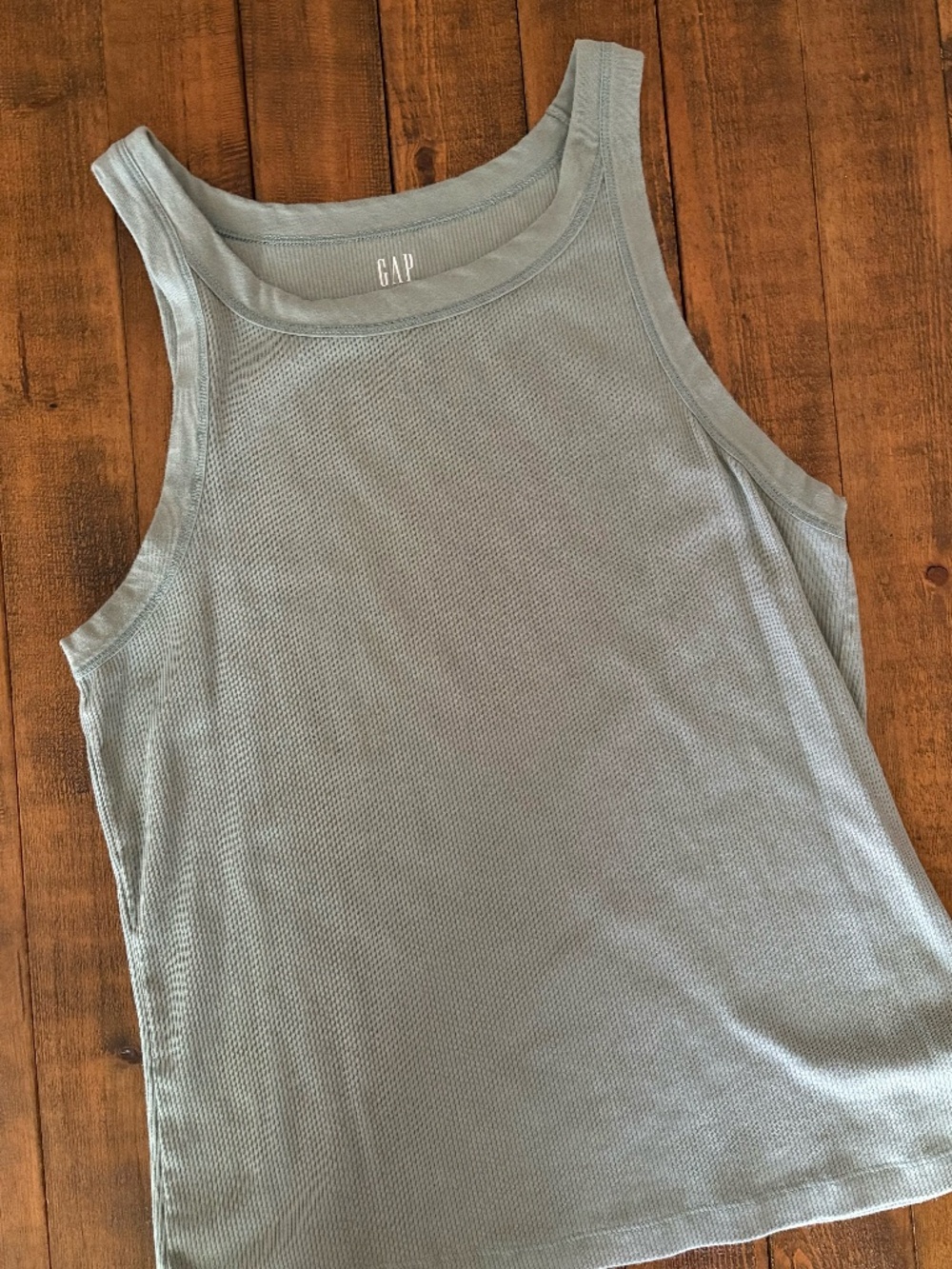 Gap Rib Halter Tank Top in Sage Green